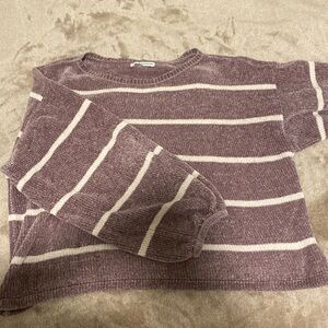 American Eagle crop purple striped sweater, medium
